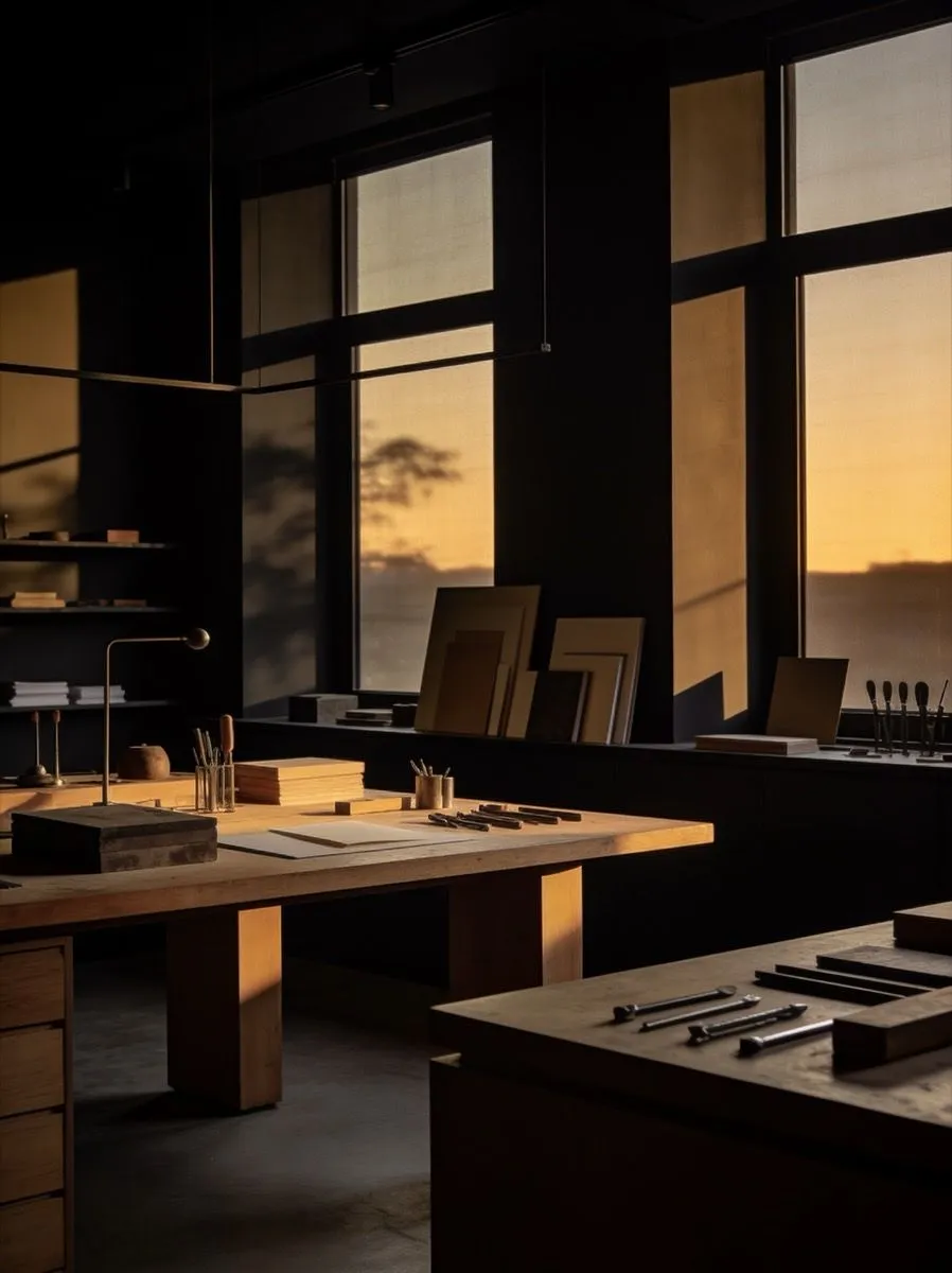 The PageLyft studio interior at dusk