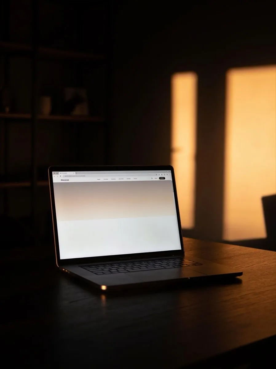 A modern custom website on a studio screen